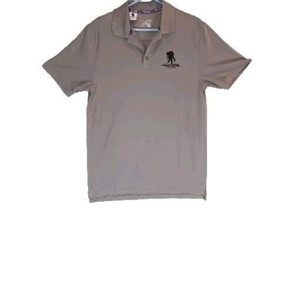 Under Armour Shirt Mens Size Medium Grey Polo Wounded Warrior Project Heatgear
